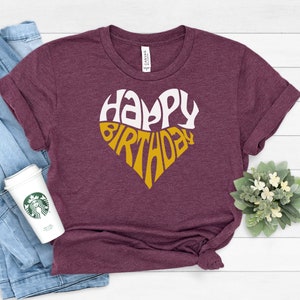 Happy Birthday Shirt, Birthday Girl T-Shirts, Birthday Party Shirt, Birthday Heart T-Shirt,  Birthday Gift, Funny Women Birthday T Shirt,
