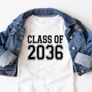 Personalized Class of 2036 Shirt: Growing Up Tee, School Memory Shirt