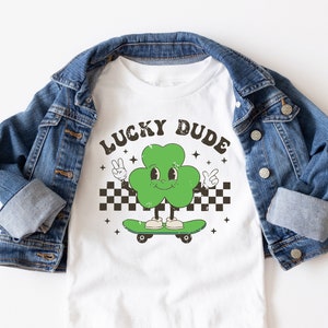 Lucky Dude Toddler Shirt, Cute Natural Irish Kids Shirt, Retro St Patrick&#39;s Day Tee, Toddler Shirt, Retro Toddler Shirt, One Cool Dude Shirt