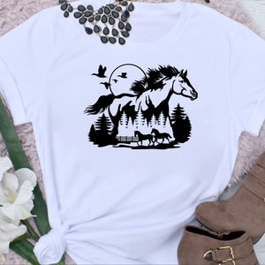 Wild Horse T-Shirt: Mountain Adventure Tee, Cowboy Cowgirl Gift