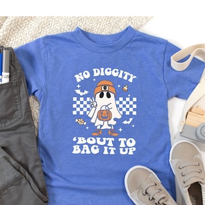 No Diggity 'Bout to bag it up chemise pour tout-petit, chemise pour tout-petit fantôme rétro, chemise pour tout-petit Halloween, jolie chemise pour tout-petit fantôme, chemise Little Boo