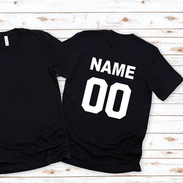 CUSTOM Back Side Name and Number Shirt, Custom family shirts, Name and Number, Custom name Shirt, Custom number shirt, Sport Jersey Shirt