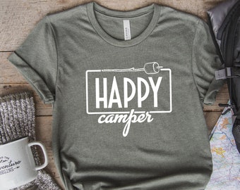 Happy Camper Shirt: Marshmallow Camping Adventure Tee
