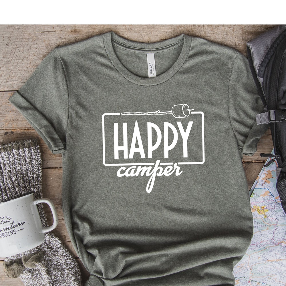 Happy Camper Shirt, Camping Shirt, Marshmallow Camp Shirts, Family Camping Shirt, Camping Couple Shirt, Adventure Shirt, Funny Camping Shirt Iconictees