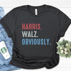 Kamala Harris Walz Obviously T-Shirt, Vote Shirt, Election Shirt, Reproductive Rights Shirt, Madam President Election Shirt, Liberal Shirt