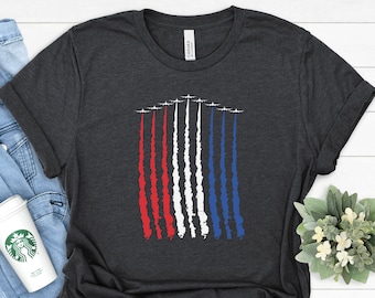 Air Force 4th of July Shirt: Red White Blue Jet Flyover