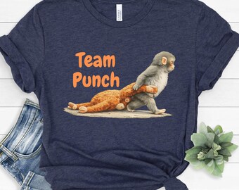 Team Punch Baby Monkey T-Shirt, Abandoned Rescue Story Gift, Viral Macaque Meme Shirt
