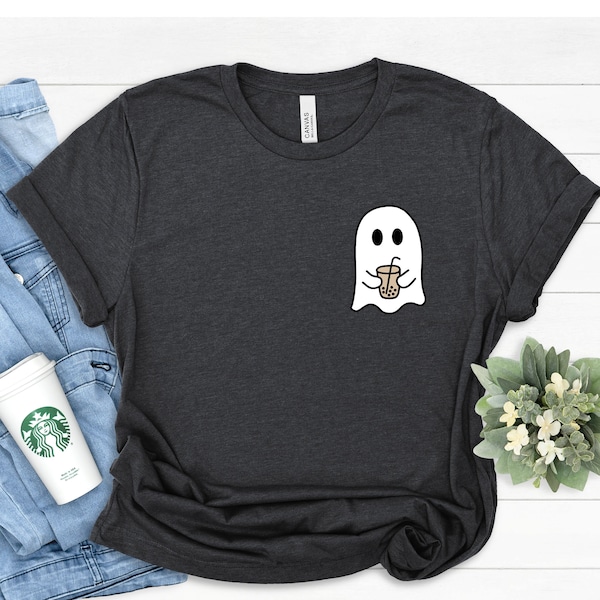 Little Ghost Ice Coffee Shirt, Cute Ghost Shirt, Funny Ghost Sweatshirt, Halloween Tee, Little Ghost Ice Coffee, Trick or Treat, Little Boo