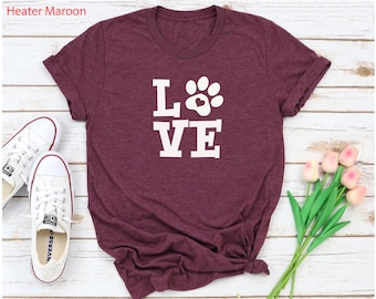Dog Paw Love Shirt: Unisex Animal Lover Tee