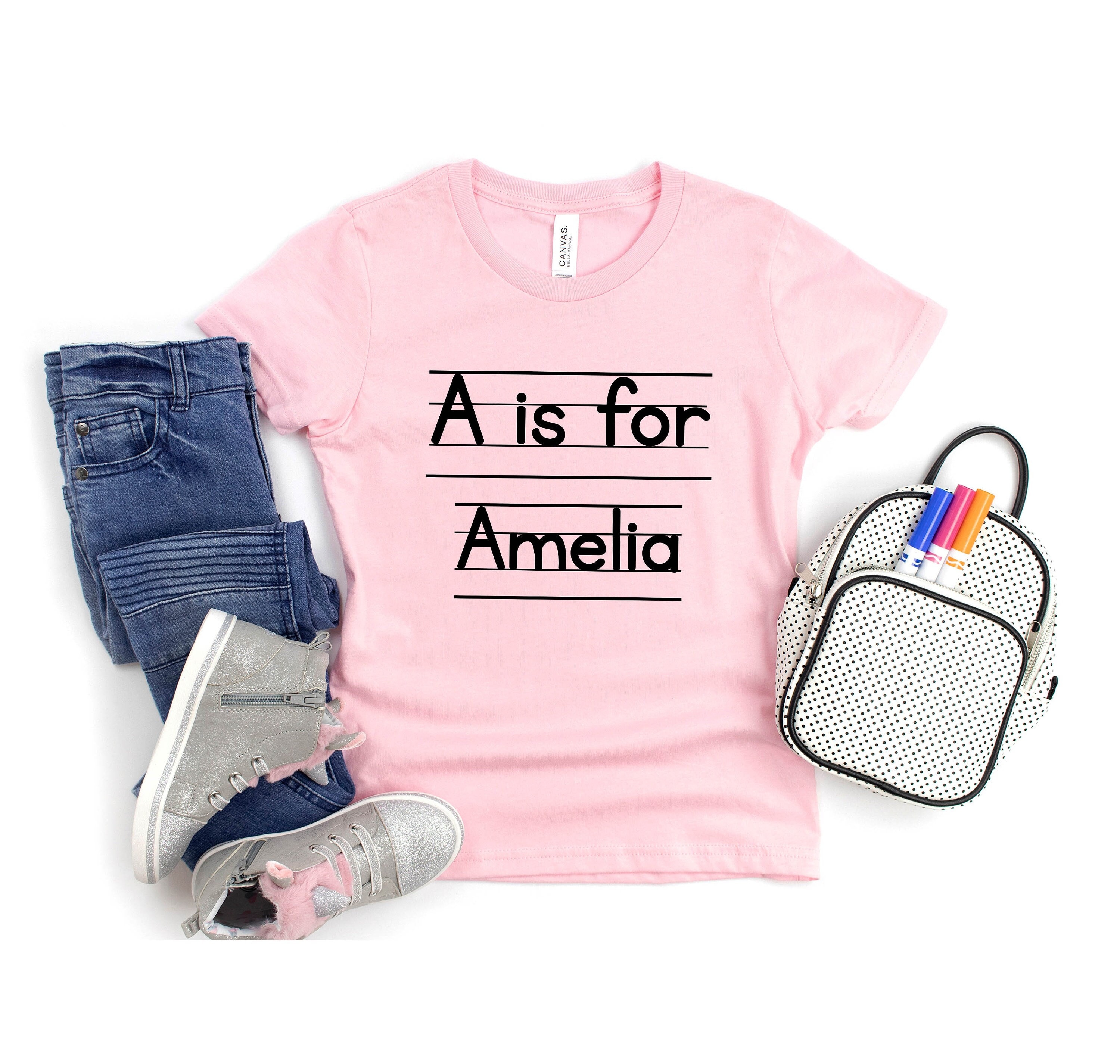 Personalized Alphabet Kids Shirt: Custom Name School Tee