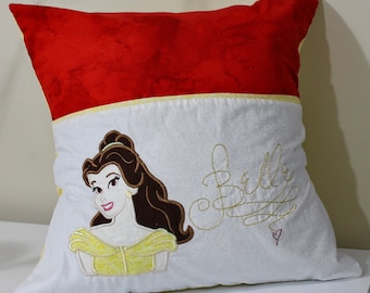 Beauty and the Beast Inspired Reading Pocket Pillow PocketReadingStorage pillow ,Book Lover gift Belle Princess Pillow Disney Decor