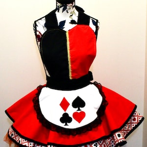 Queen of Hearts Rave Outfit, Costume Bra, Half Tutu, Collar, Alice