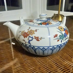 Vintage Japanse Arita ware Tetsuzan oven keramische theepot
