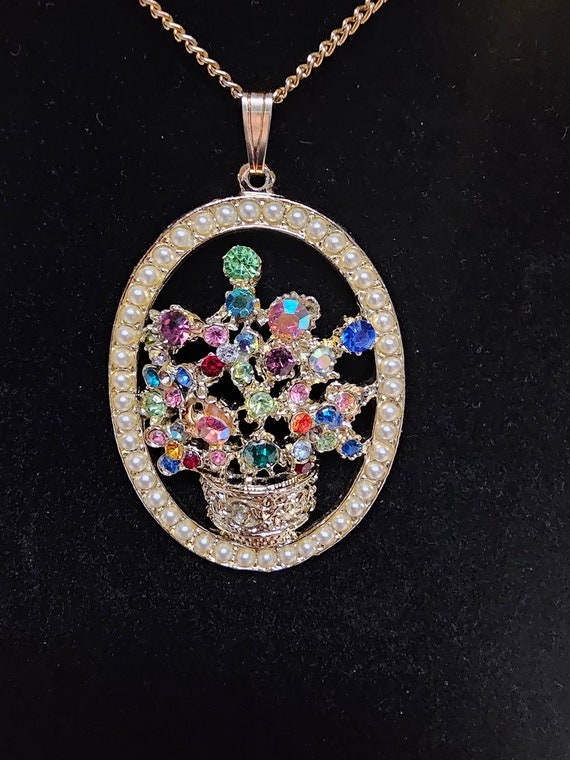 Magnificent Multicolor Rhinestone and Faux Pearl P