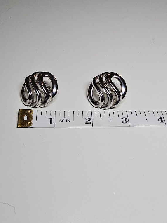 Vintage Silver Tone Signed Givenchy Earrings - image 6