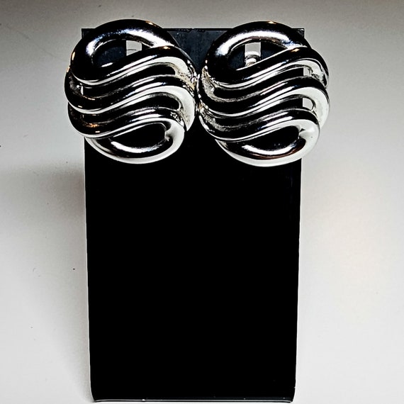 Vintage Silver Tone Signed Givenchy Earrings - image 1