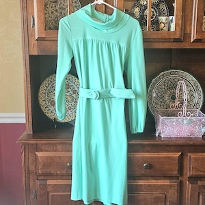 seafoam green dress with sleeves SEAFOAM FLUTTER DRESS – Nutmeg Apparels main image 0