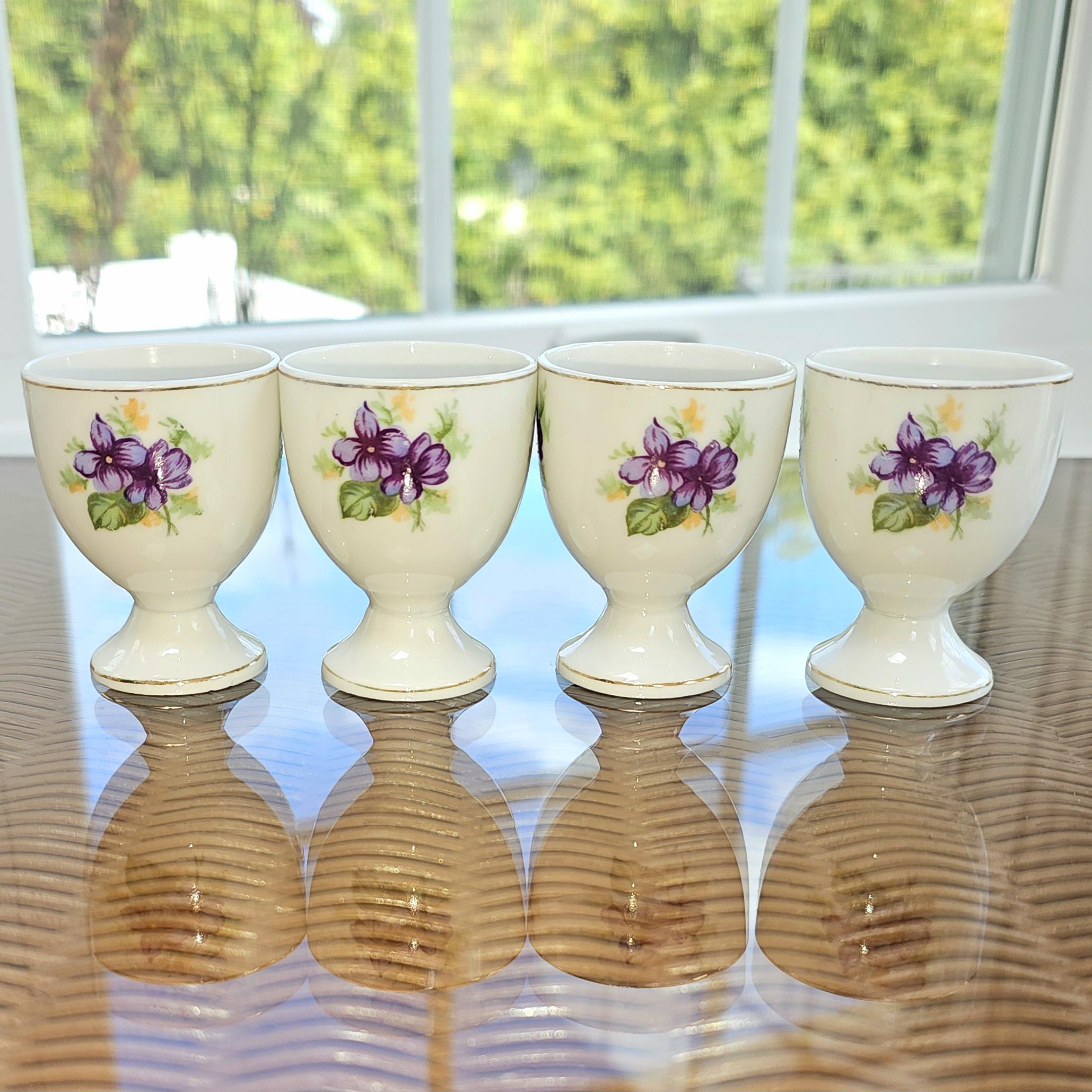 Antique cup with violets - Etsy 日本