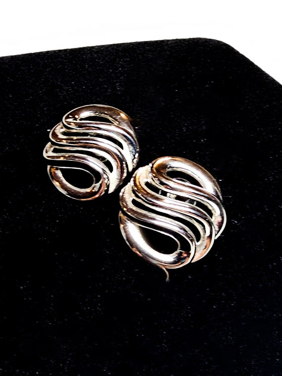 Vintage Silver Tone Signed Givenchy Earrings - image 2