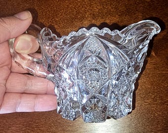 Jarra de crema de cristal Nucut vintage