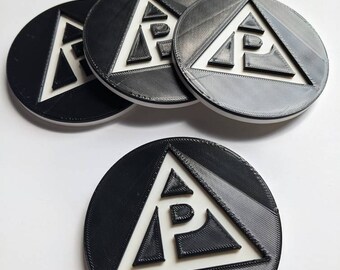 Poppy Logo Coasters: Two-Toned Black