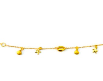 Bracelet entièrement plaqué or , pendants plaqués or