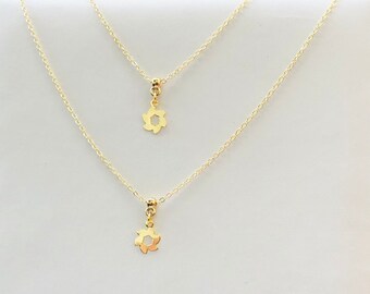 Jewelry set, two elements, necklace, bracelet, gold plated