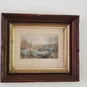 Harper&#39;s Ferry from the Blue Ridge - 1839 Lithograph in Original Frame