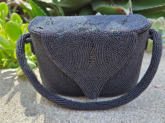 Vintage Walborg Original Black Beaded Evening Bag - image 2