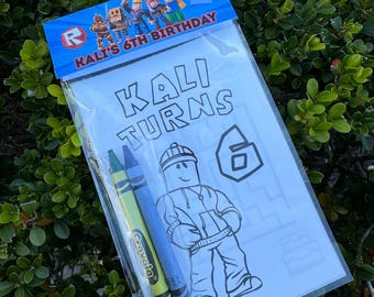 Roblocks Birthday coloring pages with crayons Personalized