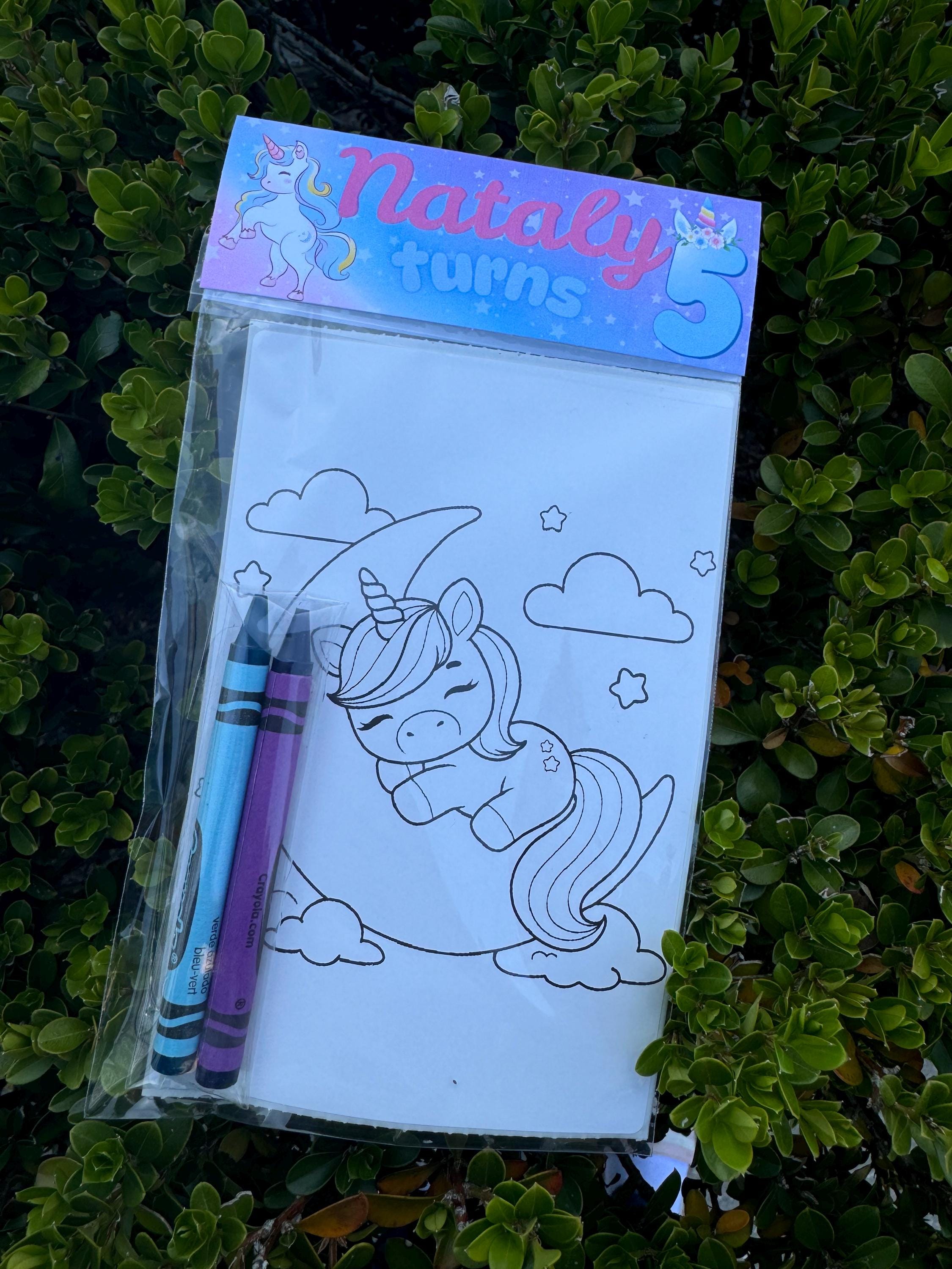 Unicorn Birthday Personalized Coloring Pages With Crayons Personalized ...
