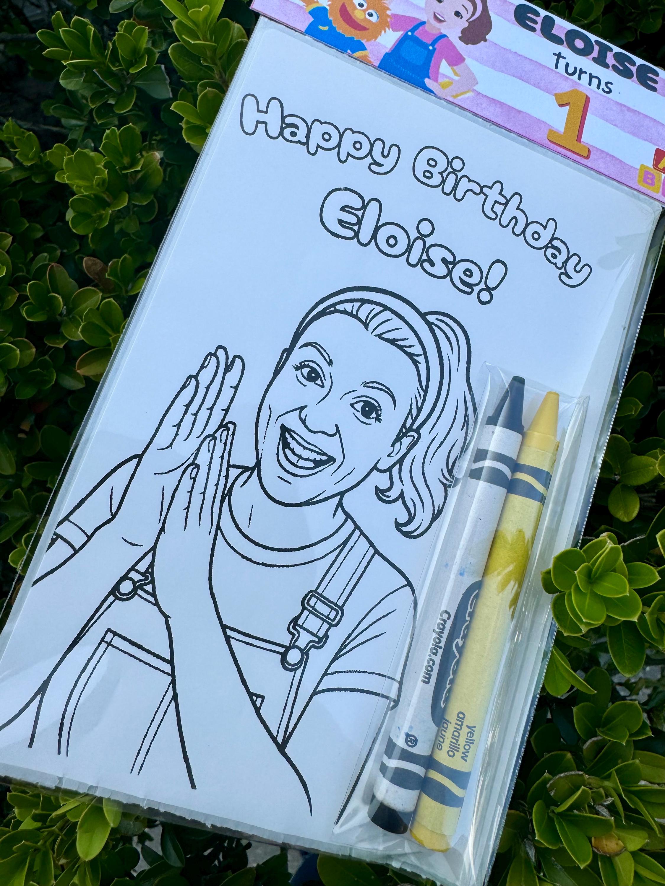 Ms Rachel Personalized Coloring Pages With Crayons Personalized Party ...