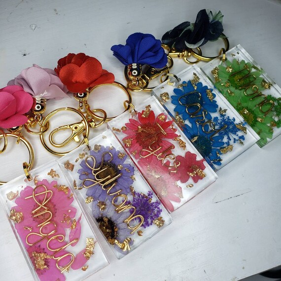 Wire shop name keychain