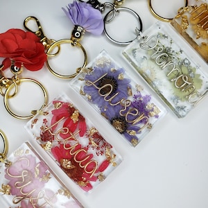 Wire Name Resin Keychain, Name keychain, Wire Name keychain, Wire Name Necklace, Personalized Keyring, Custom Keychains