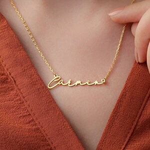 Handwriting Silver Name Necklace, Minimalist Name Necklace, Custom Name Necklace, Cursive Name Necklace, Personalized Gifts, Christmas Gifts