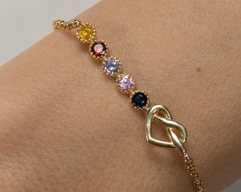Family Birthstone Bracelet - Etsy