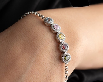 Birthstone Bracelet for Grandma - Gift from Daughter to Mom - Personalized Grandma Bracelet - Grandma Gift - Mothers Day Gift