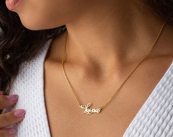 Sterling Silver Name Necklace, Custom Name Necklace for Women, Personalized Name Necklace, Gold Name Jewelry, Meaningful Gift for Girl