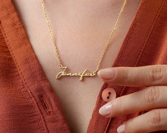 Namenskette für Mädchen Halskette mit Namen Personalisiert Roségold Namenskette Kleine Namenskette Beste Freundin Geschenke für Sie Braidesmaid Geschenk