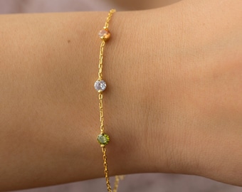 Mother’s Birthstone Bracelet Wedding Keepsake Gift, Bridesmaid Gift
