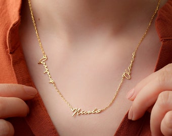 Family Names Necklace, Personalized Kids Names, Jewelry for Moms