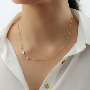 Dainty Initial Necklace, Sideways Initial Necklace, Silver Initial Necklace, Letter I Necklace, Personalized Gifts, Christmas Gifts
