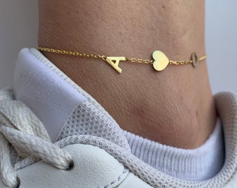 Personalized Initial Anklet, Custom Ankle Bracelet