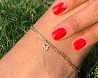 J Initial Anklet - Etsy