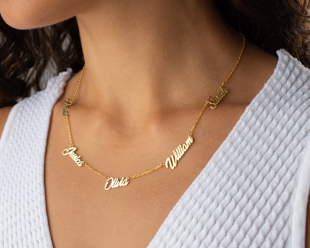 Multiple Name Necklace Family Necklace, Children Names Necklace, Mom Necklace, Kids Name