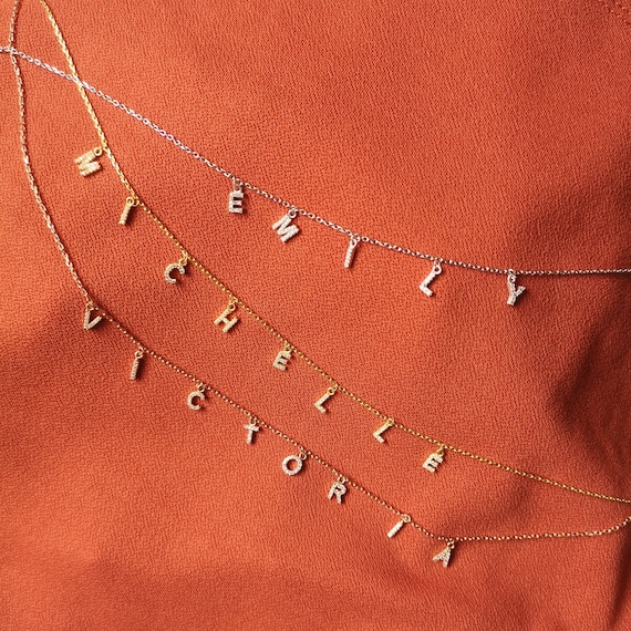 Personalized dangle name choker discount
