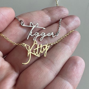 Customized Name Necklace, Cat Necklace, Gift for Cat Lover, Cat Lover Gift, Cat Mom Necklace, Personalized Cat Gift, Birthday Gifts for Her