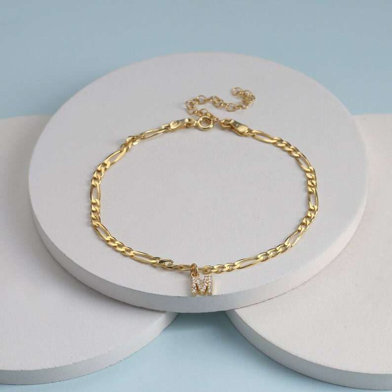 Custom Initial Anklet Gold Filled Initial Anklet Letter with Etsy