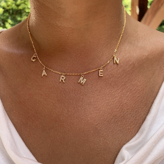 Name Choker Necklace for Women Name Necklace Silver Custom Name