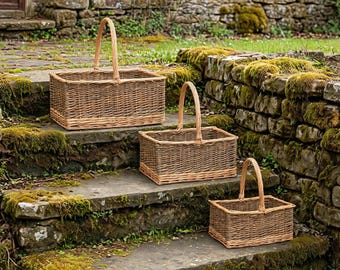Lakeland Willow Basket, Wicker  Shopper Confetti Basket: Unpeeled Willow, Wedding Decor, HP